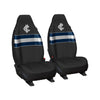 AFL Front Car Seat Covers Polyester, Black/Blue - Pair