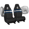 AFL Front Car Seat Covers Polyester, Black/Blue - Pair