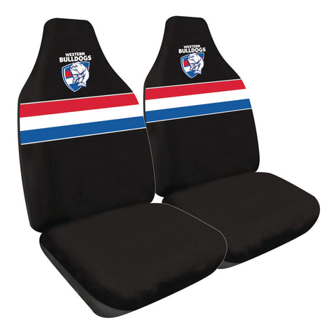 AFL Front Car Seat Covers Polyester, Black/Red - Pair