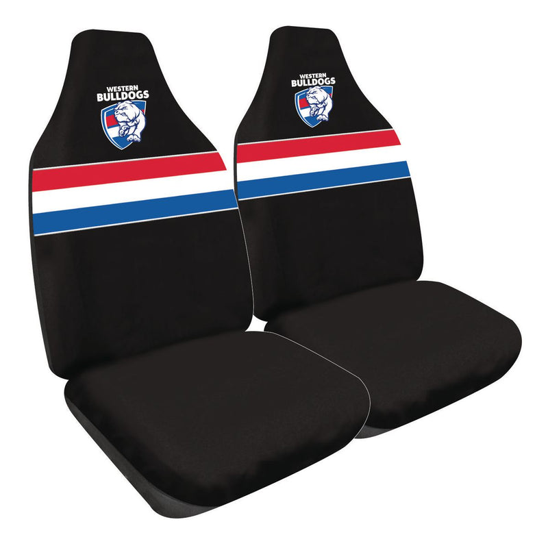 AFL Front Car Seat Covers Polyester, Black/Red - Pair