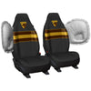 AFL Front Car Seat Covers Polyester, Black/Brown - Pair
