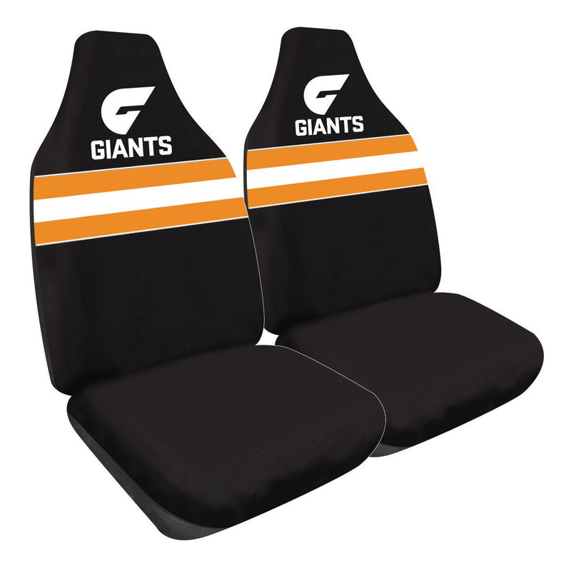 AFL Front Car Seat Covers Polyester, Black/Orange - Pair