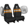 AFL Front Car Seat Covers Polyester, Black/Orange - Pair