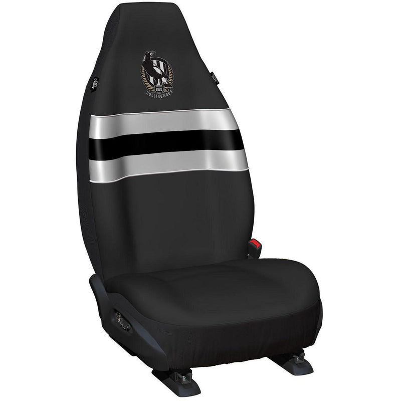 AFL Front Car Seat Covers Polyester, Black/White - Pair
