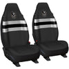 AFL Front Car Seat Covers Polyester, Black/White - Pair