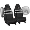 AFL Front Car Seat Covers Polyester, Black/White - Pair