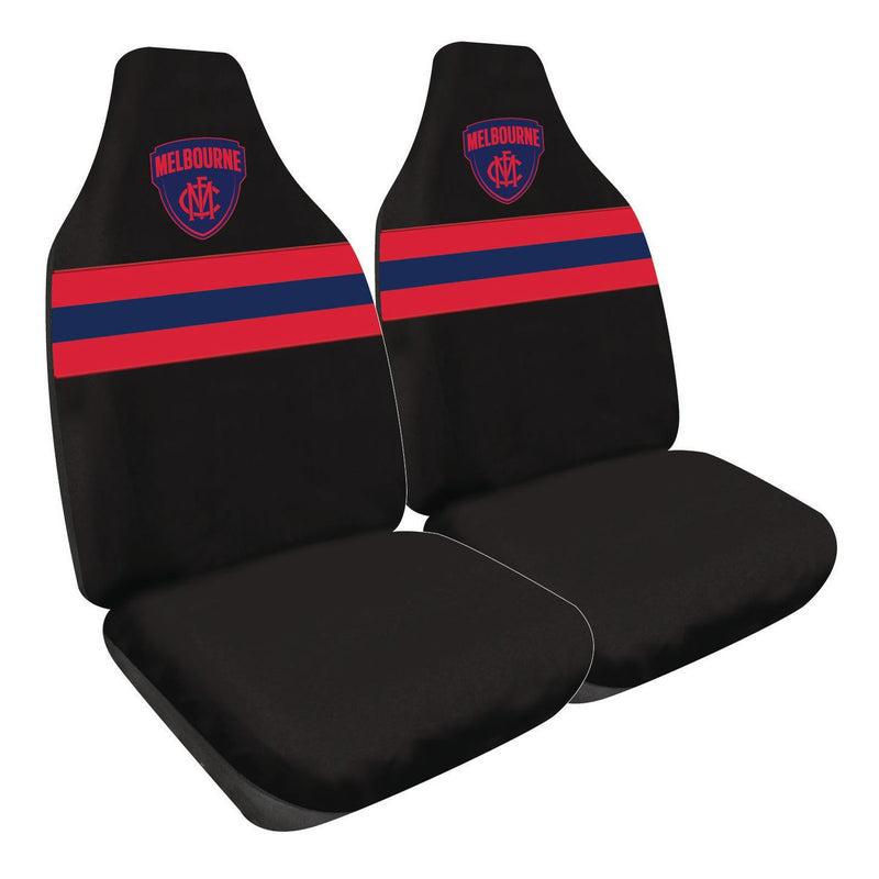 AFL Front Car Seat Covers Polyester, Black/Red - Pair