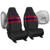 AFL Front Car Seat Covers Polyester, Black/Red - Pair