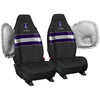 AFL Front Car Seat Covers Polyester, Black/Purple - Pair