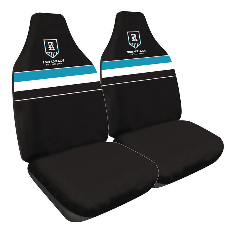 AFL Front Car Seat Covers Polyester, Black/White - Pair