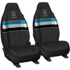 AFL Front Car Seat Covers Polyester, Black/White - Pair