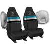 AFL Front Car Seat Covers Polyester, Black/White - Pair