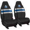 AFL Front Car Seat Covers Polyester, Black/White - Pair