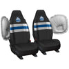 AFL Front Car Seat Covers Polyester, Black/White - Pair