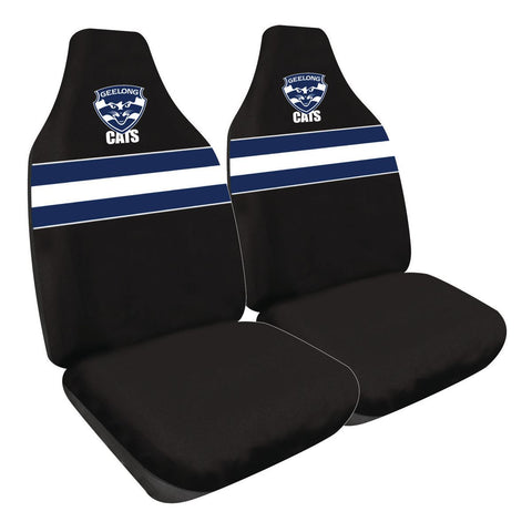 AFL Front Car Seat Covers Polyester, Black/Blue - Pair