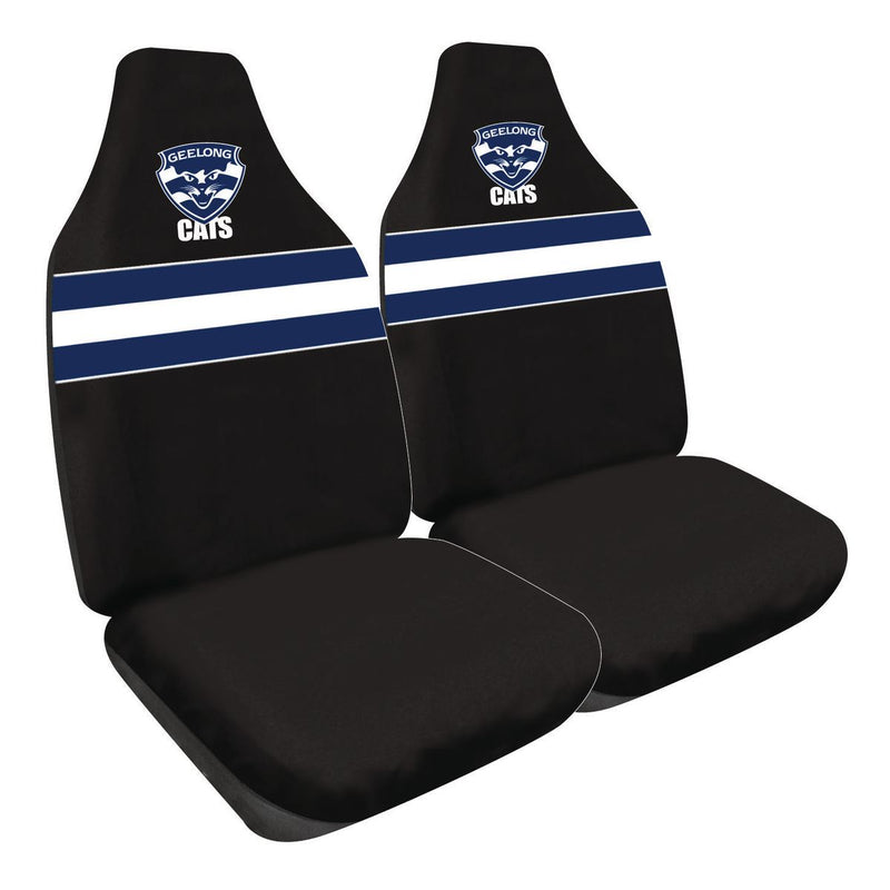 AFL Front Car Seat Covers Polyester, Black/Blue - Pair