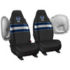 AFL Front Car Seat Covers Polyester, Black/Blue - Pair