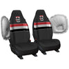 AFL Front Car Seat Covers Polyester, Black/Red - Pair