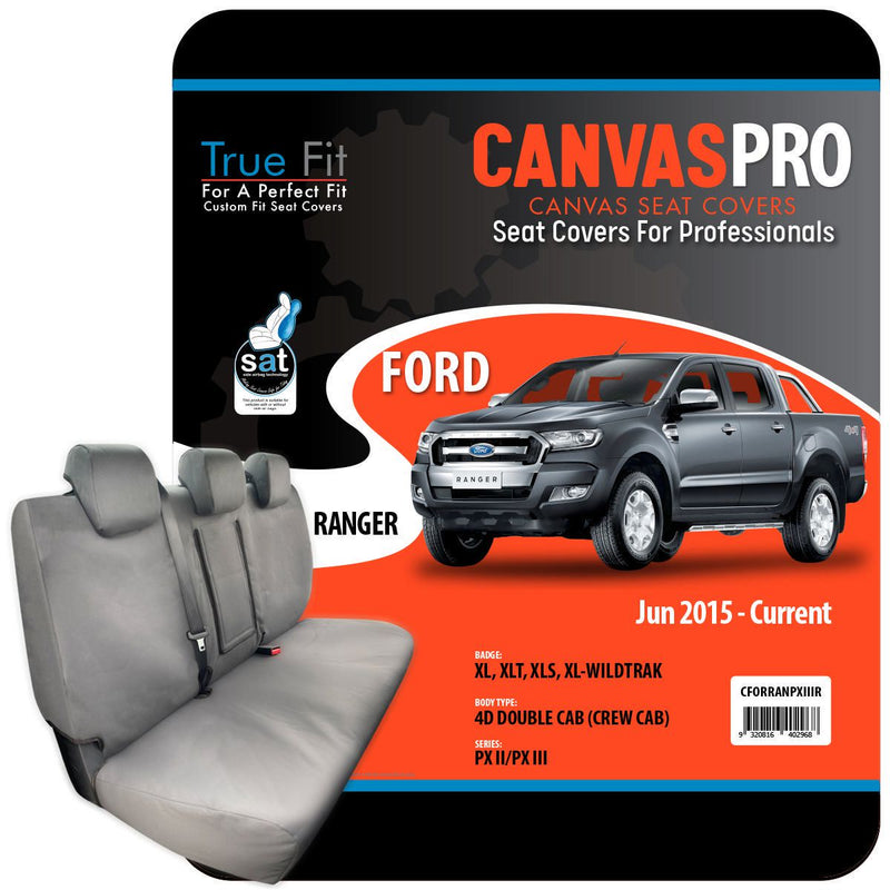 True Fit Tailored Fit Rear Car Seat Cover Canvas,