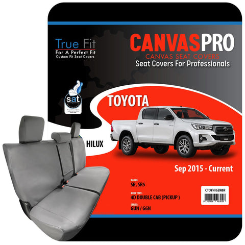 True Fit Tailored Fit Rear Car Seat Cover Canvas,