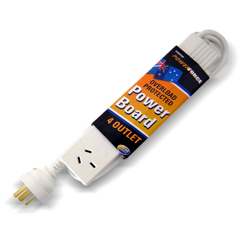 Powerforce 4 Outlet Powerboard & 1M Cable Overload