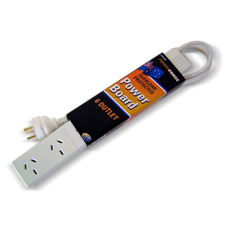 Powerforce 6 Outlet Powerboard & 1M Cable Overload