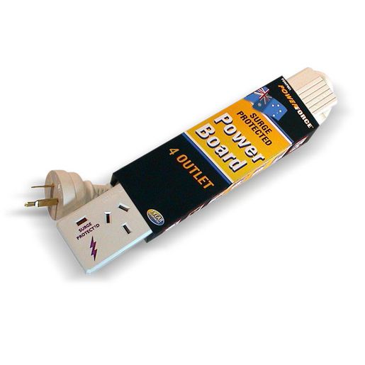 Powerforce 4 Outlet Powerboard & 1M Cable Surge Protected