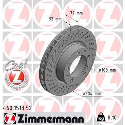 Zimmermann Sport Z Brake Rotor 304nn Front LH 460.1513.52