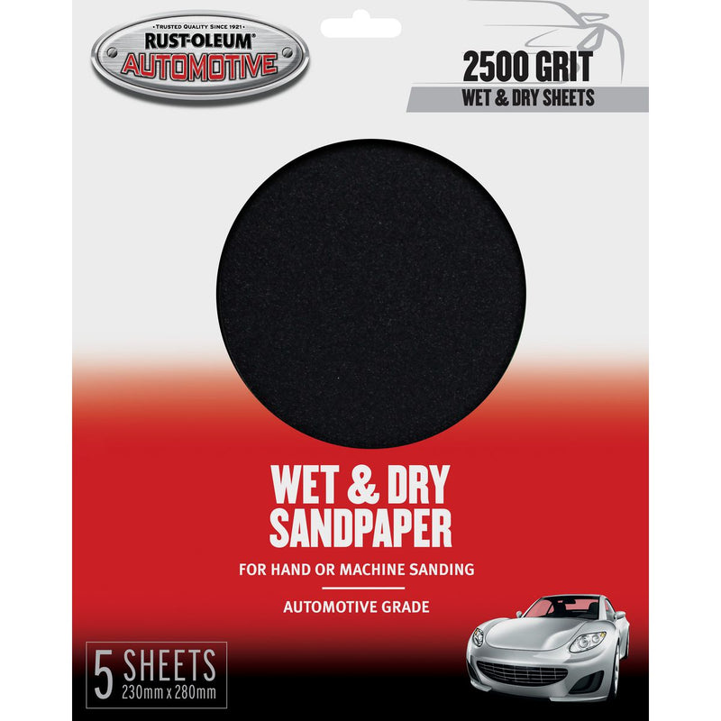 Rust-Oleum Wet & Dry Sandpaper 2500 Grit 5 Pack 367641