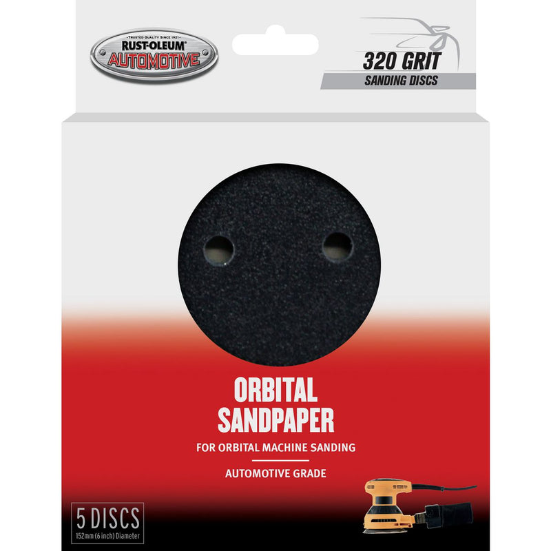 Rust-Oleum Velcro Orbital Sandpaper 6" 320 Grit 5 Pack