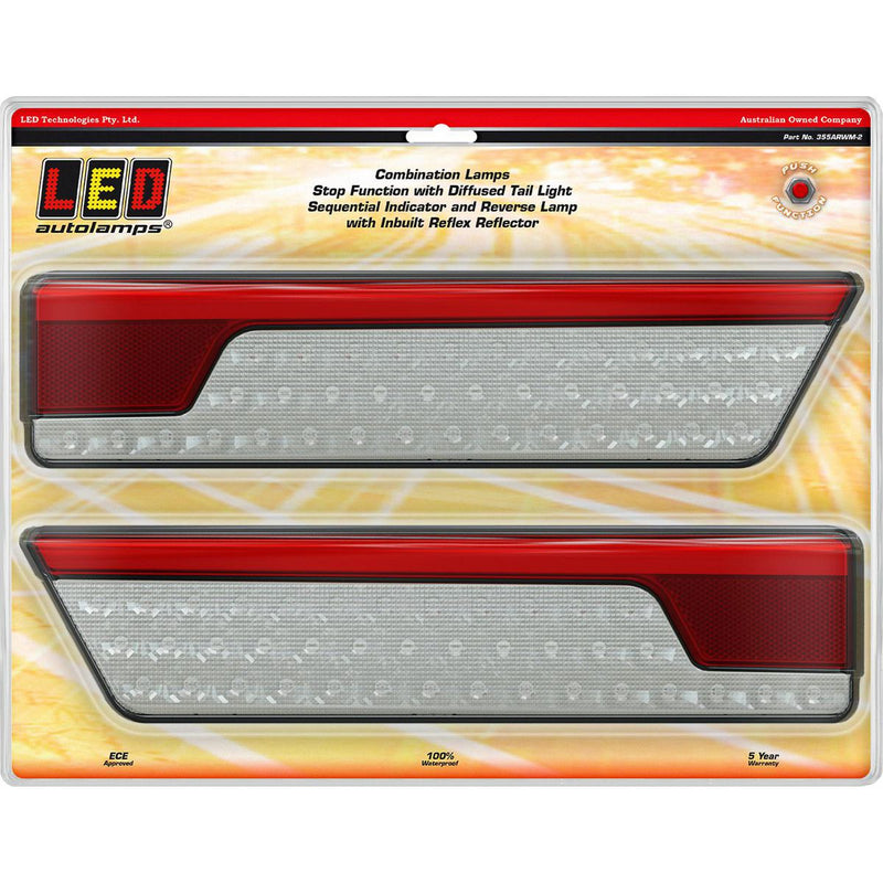 LED Autolamps Chrome, Twin Blister Led Light 355ARWM-2