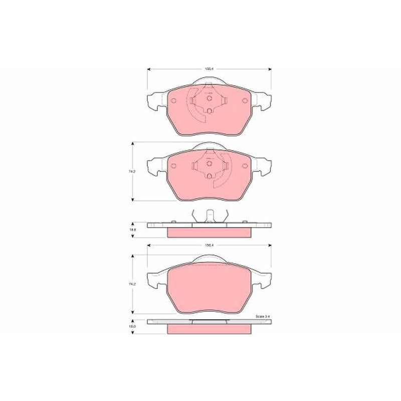 TRW Cotec Brake Pad Set Front GDB1429