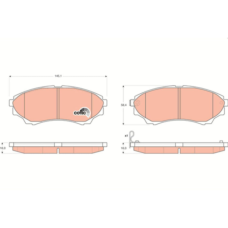 TRW Cotec Brake Pad Set Front GDB3403