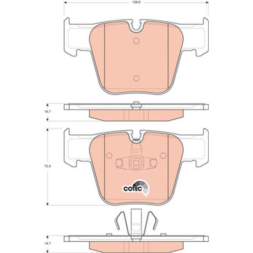 TRW Cotec Brake Pad Set Front GDB1674