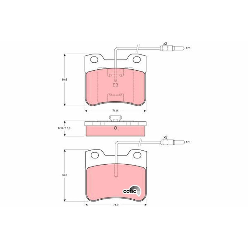 TRW Cotec Brake Pad Set Front GDB794