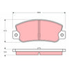 TRW Cotec Brake Pad Set Rear GDB360