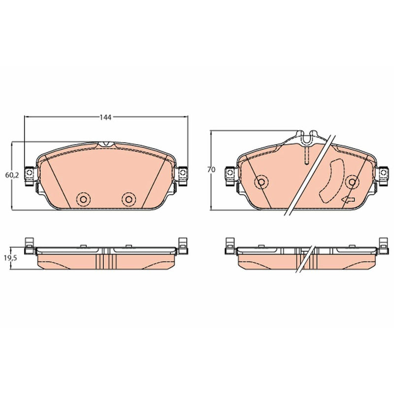 TRW Cotec Brake Pad Set Front GDB2070