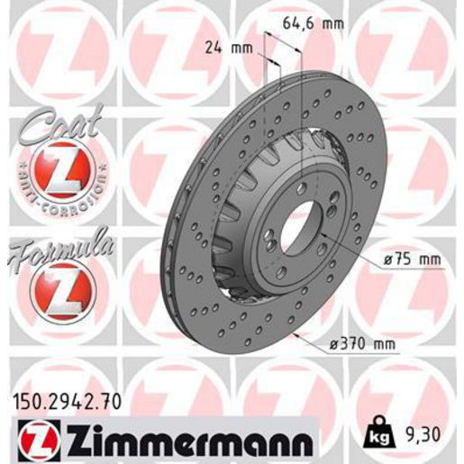 Zimmermann Formula Z Brake Rotor 370mm Rear LH 150.2942.70