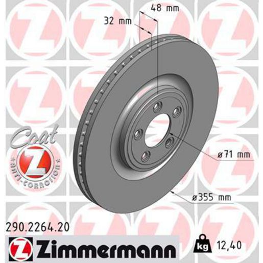 Zimmermann OE Coat Z Brake Rotor Single 355mm Front