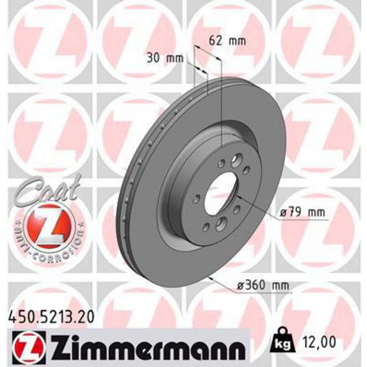 Zimmermann OE Coat Z Brake Rotor Single 360mm Front