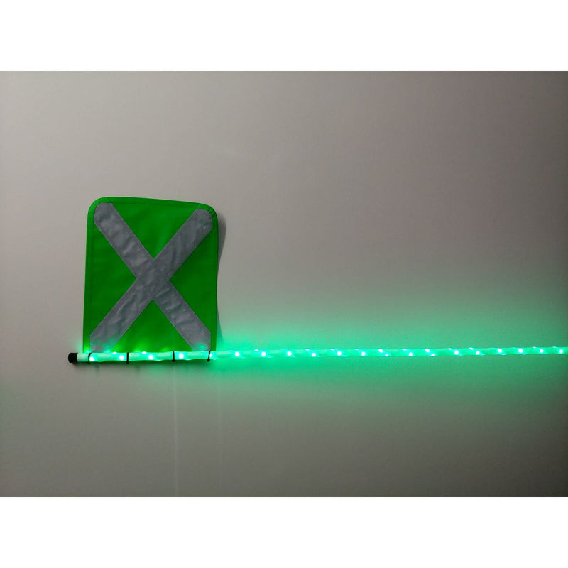 Safety Aerials 1.5Mtr Green Full Pole Led Lightstick With