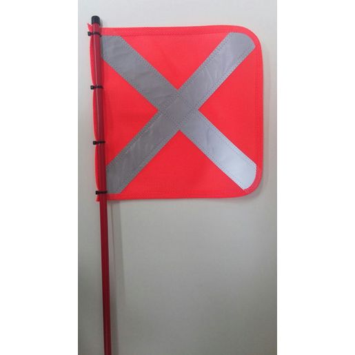Safety Aerials 1.8Mtr Reflective X Orange Mesh Flag