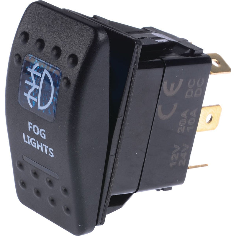 Drivetech 4x4 Rocker Switch Fog Light 12/24V Blue DT-11020