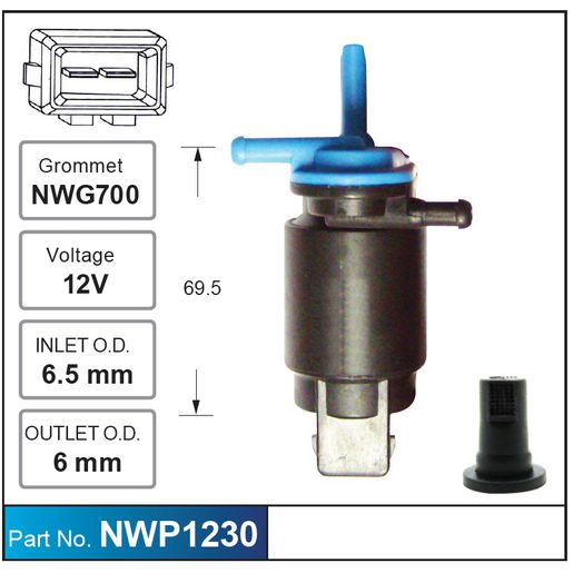 Nice Products Windscreen Washer Pump NWP1230