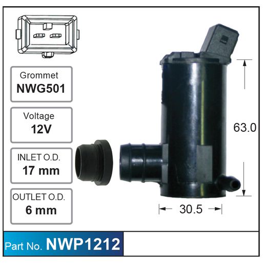 Nice Products Windscreen Washer Pump NWP1212