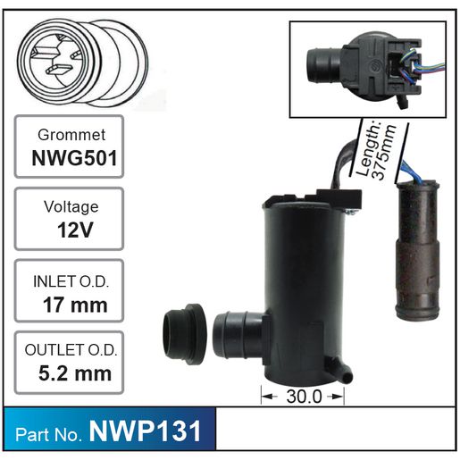 Nice Products Windscreen Washer Pump NWP131