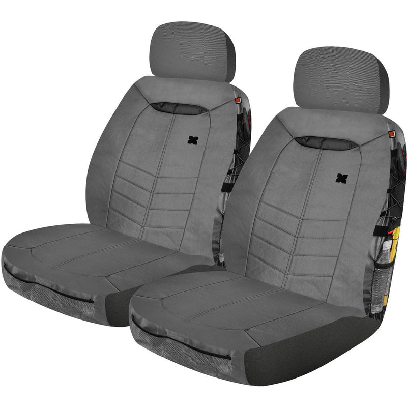 Maxi Trac 4x4 Canvas Grey Car Seat Covers Front Pair