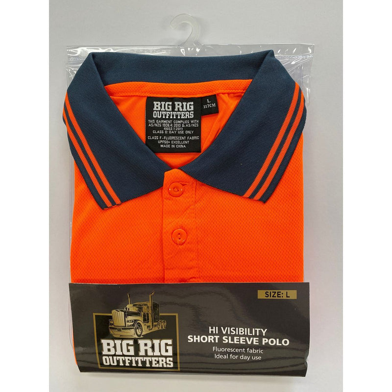 Big Rig Outfitters Men'S Short SleEVe Hi Vis Polo Orange