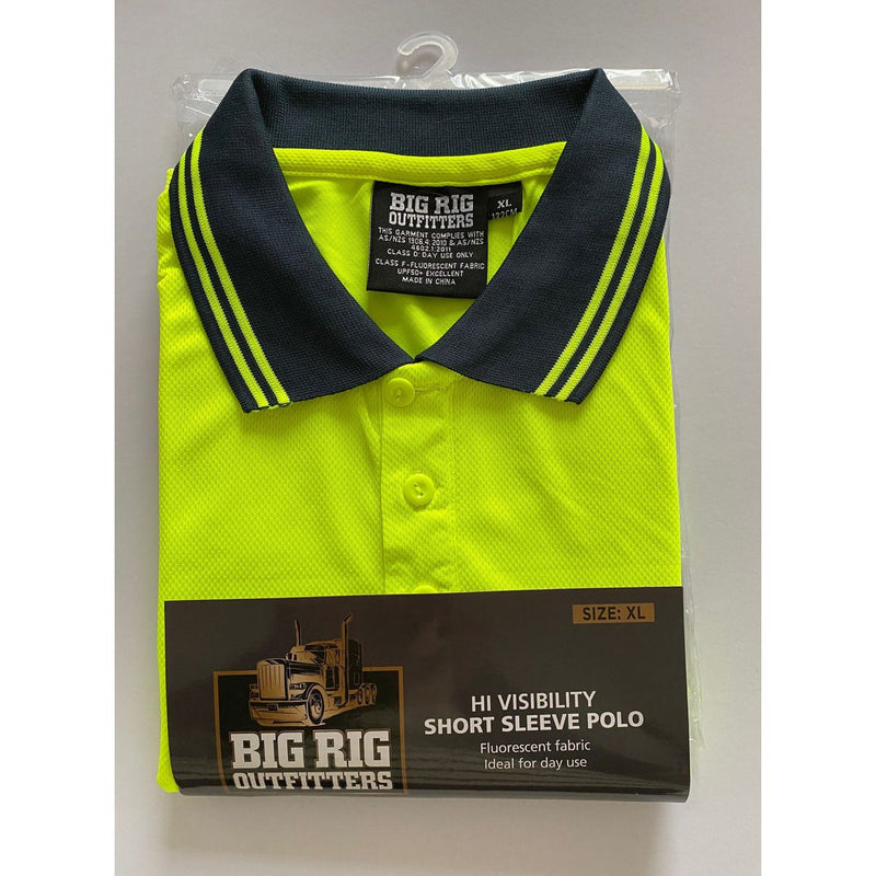 Big Rig Outfitters Men'S Short SleEVe Hi Vis Polo Yellow