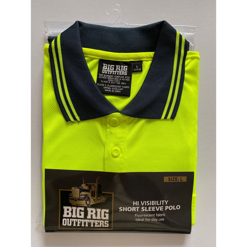 Big Rig Outfitters Men'S Short SleEVe Hi Vis Polo Yellow